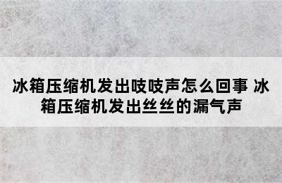 冰箱压缩机发出吱吱声怎么回事 冰箱压缩机发出丝丝的漏气声